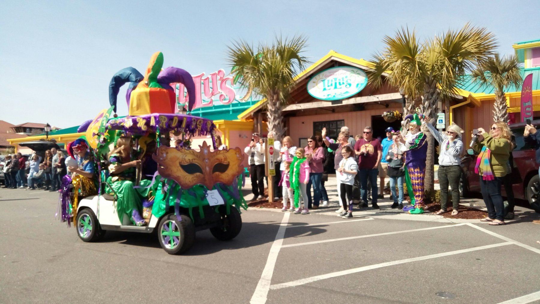 LuLus North Myrtle Beach Mardi Gras Golf Cart Parade